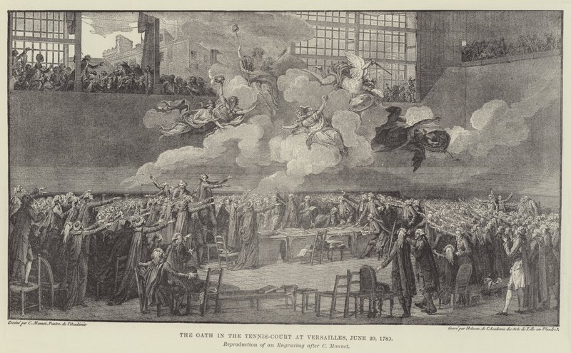 De eed in de tennisbaan in Versailles, 20 juni 1789 door Charles Monnet
