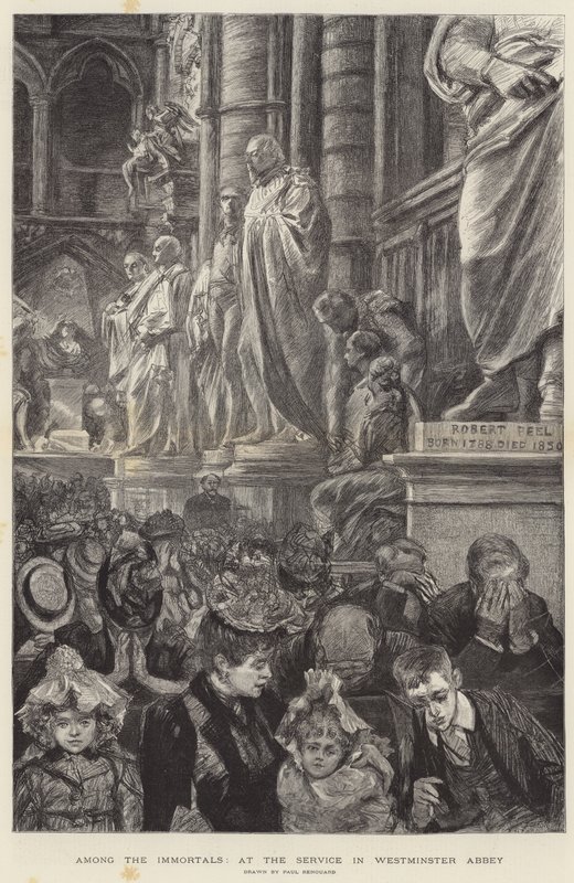 Onder de Onsterfelijken, bij de dienst in Westminster Abbey door Charles Paul Renouard