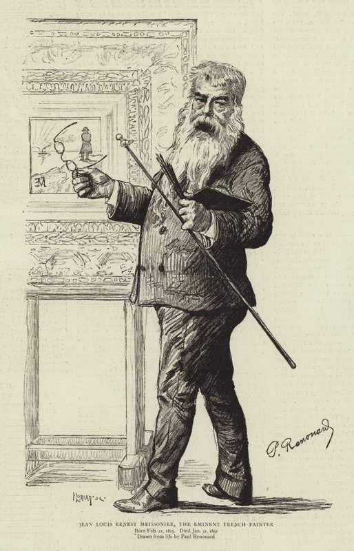 Jean Louis Ernest Meissonier, de beroemde Franse schilder door Charles Paul Renouard