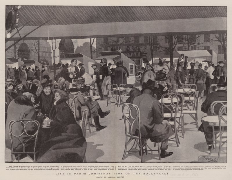 Leven in Parijs, kersttijd op de boulevards door Charles Paul Renouard