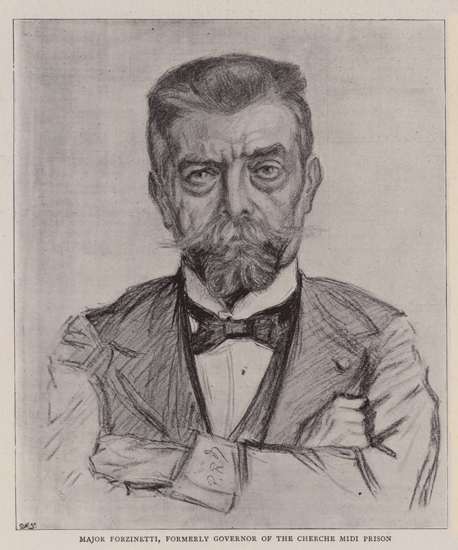 Majoor Forzinetti, voormalig Gouverneur van de Cherche Midi Gevangenis door Charles Paul Renouard