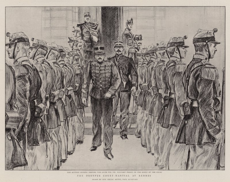 Het Dreyfus-krijgsraad in Rennes door Charles Paul Renouard