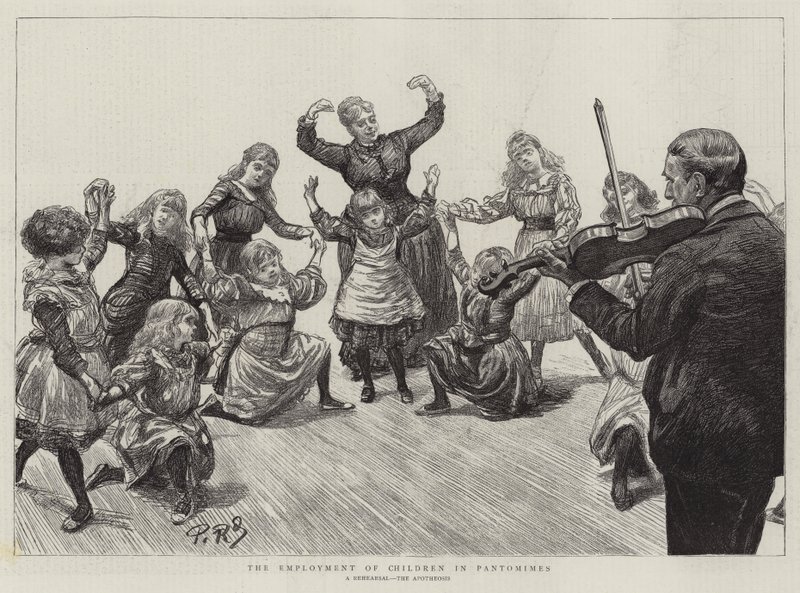 Het werk van kinderen in pantomimes door Charles Paul Renouard