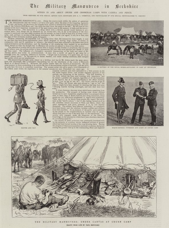 De Militaire Manoeuvres in Berkshire door Charles Paul Renouard