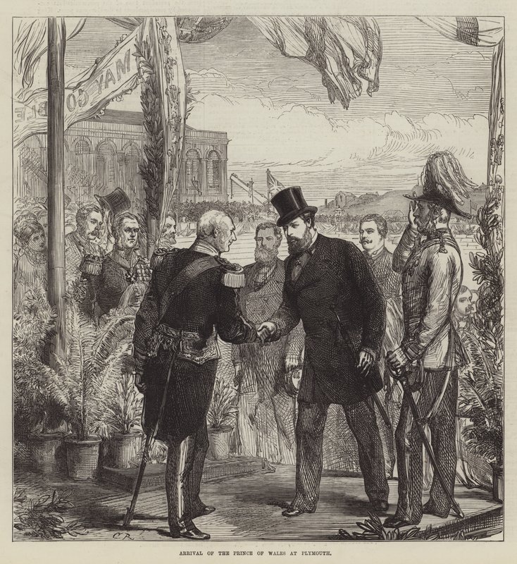 Aankomst van de Prins van Wales in Plymouth door Sir John Charles Robinson