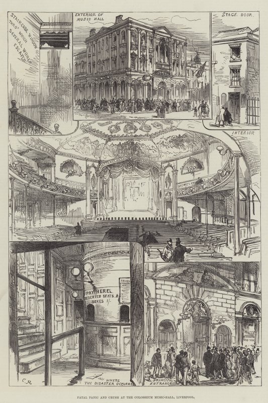 Fatale Paniek en Verdrukking in de Colosseum Music-Hall, Liverpool door Sir John Charles Robinson