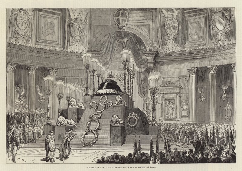 Begrafenis van koning Victor Emmanuel in het Pantheon in Rome door Sir John Charles Robinson
