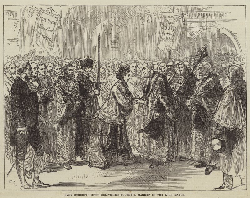 Lady Burdett-Coutts levert Columbia Market aan de burgemeester door Sir John Charles Robinson
