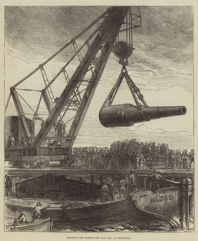 Verzending van het eenentachtig ton kanon in Woolwich door Sir John Charles Robinson