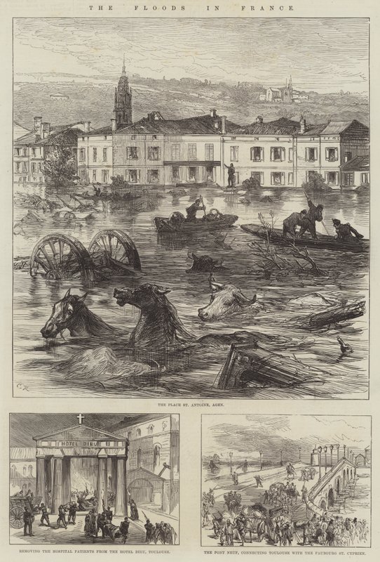 De overstromingen in Frankrijk door Sir John Charles Robinson