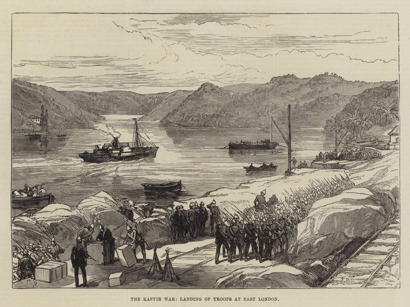De Kaffir Oorlog, Landing van Troepen bij Oost-Londen door Sir John Charles Robinson