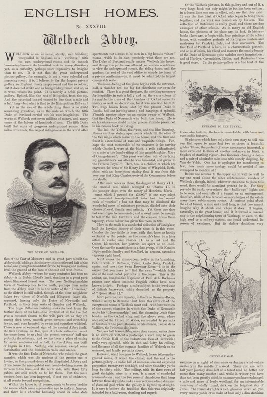 Engelse huizen, Welbeck Abbey door Charles Auguste Loye