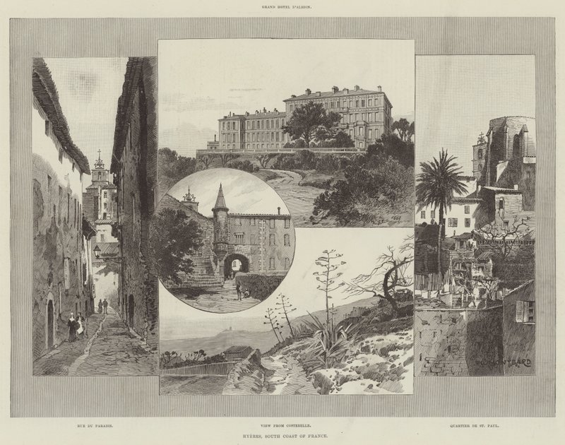 Hyeres, zuidkust van Frankrijk door Charles Auguste Loye