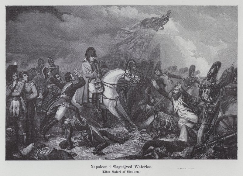 Napoleon bij de Slag van Waterloo door Charles Auguste Steuben