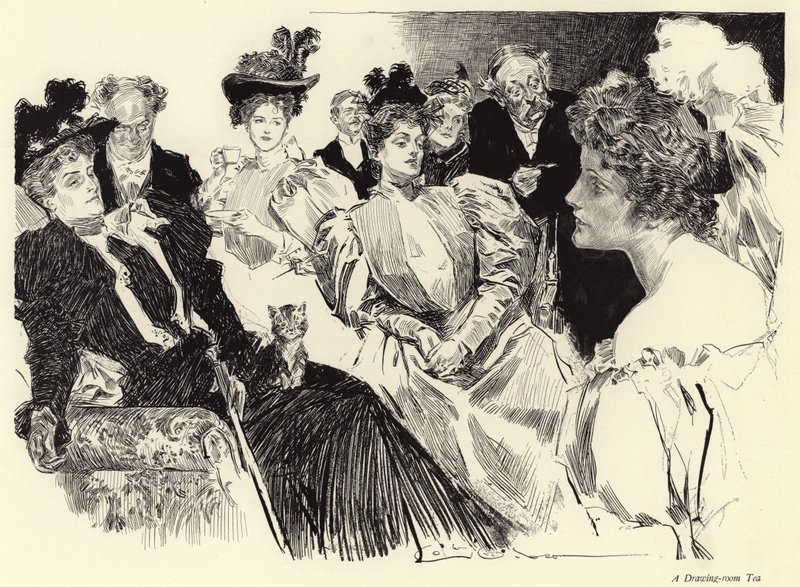 Een Drawing Room Tea door Charles Dana Gibson