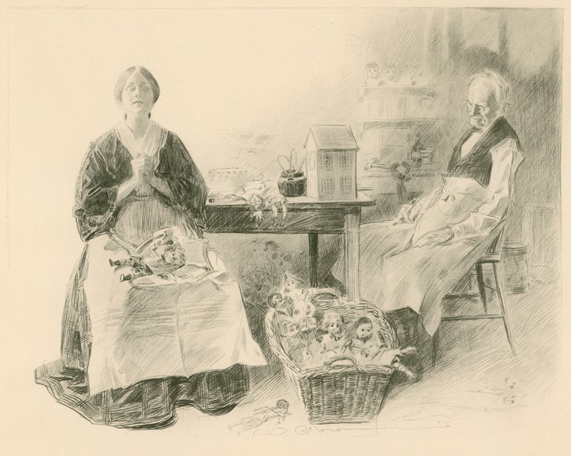 Caleb Plummer en zijn dochter door Charles Dana Gibson