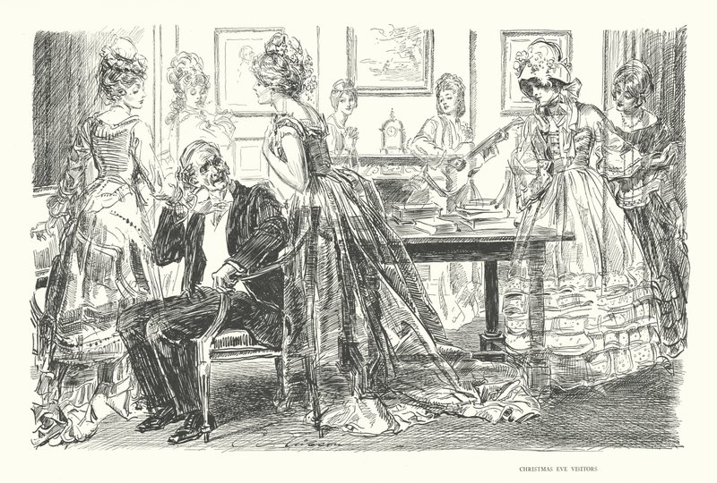 Kerstavond Bezoekers door Charles Dana Gibson