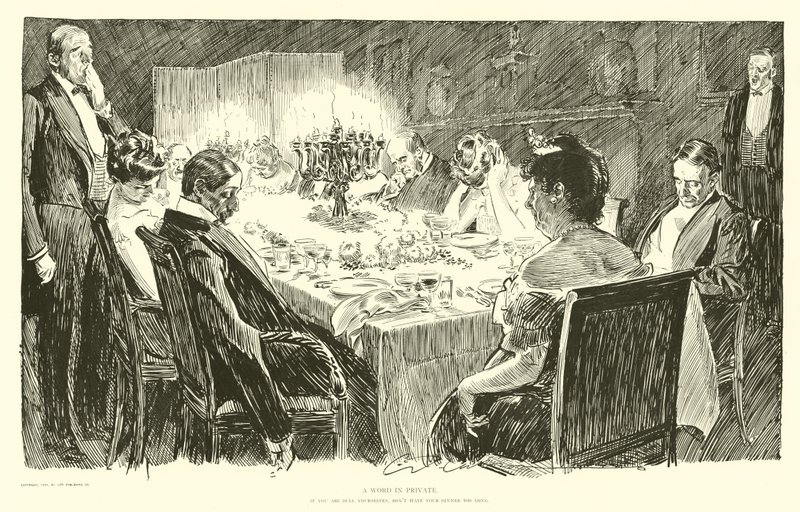 Heb je diner niet te lang door Charles Dana Gibson