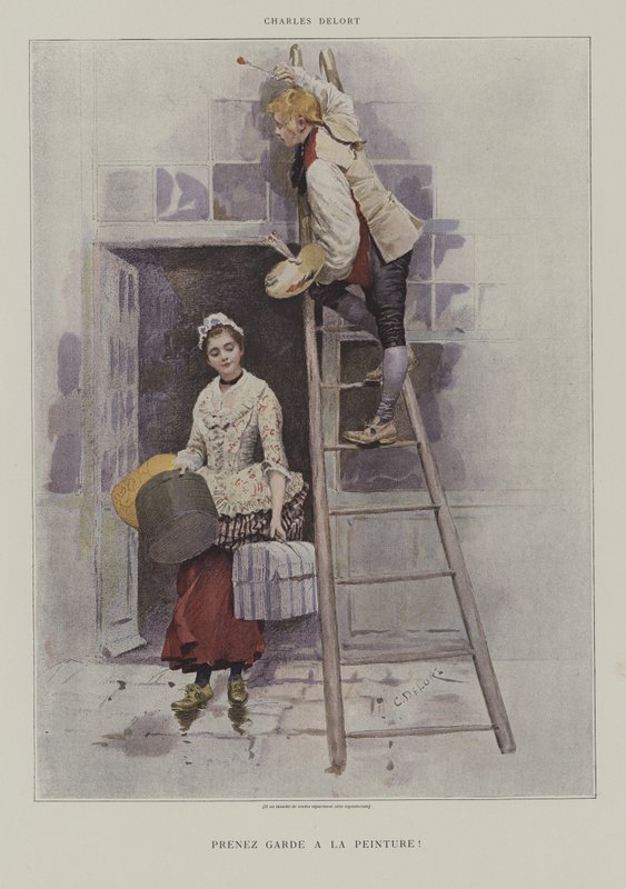 Pas op voor de verf! door Charles Edouard Delort