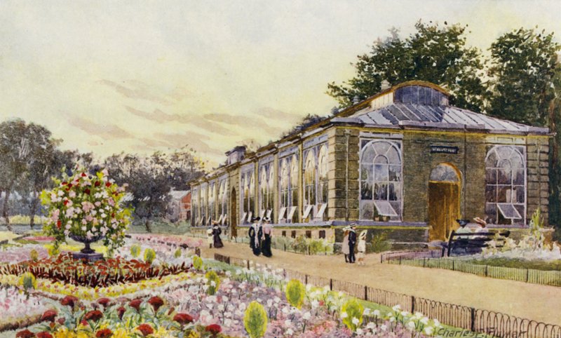 Londense Dierentuin: Apenhuis door Charles Edwin Flower