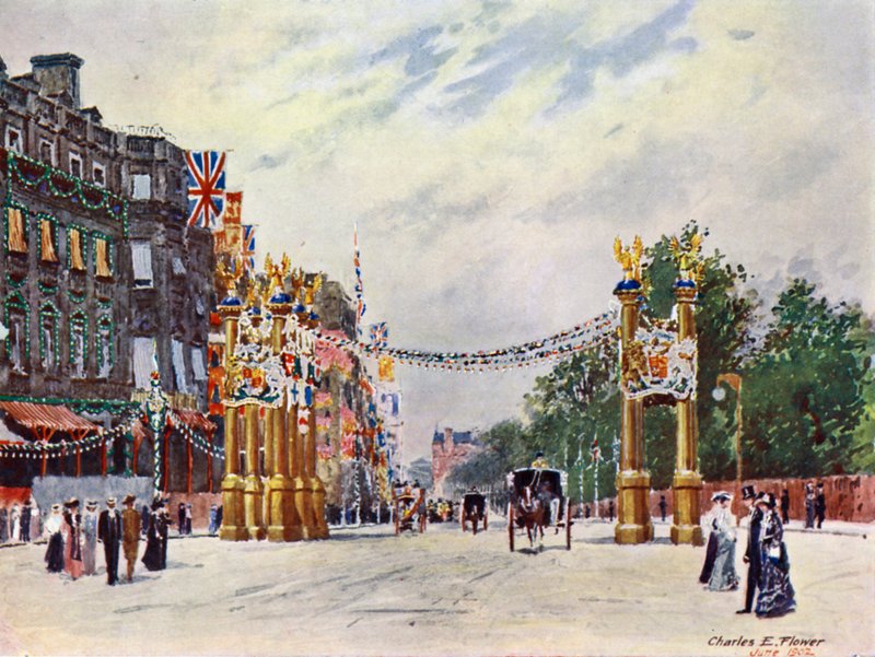 Piccadilly in juni 1902 door Charles Edwin Flower