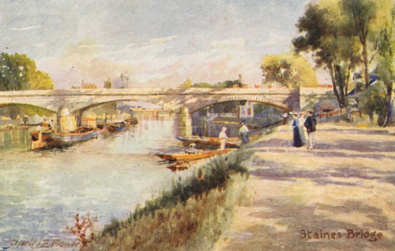Rivier de Theems: Staines Brug door Charles Edwin Flower
