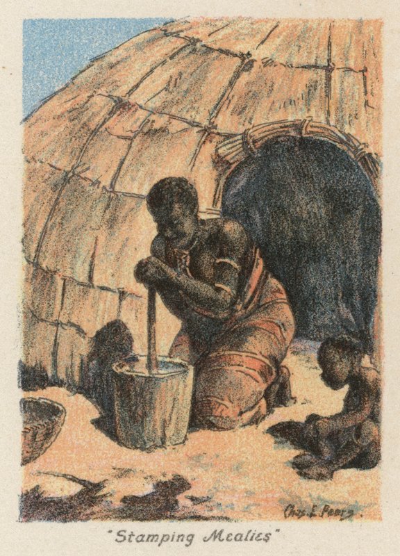 Zuid-Afrika: "Stampen van Maïs" door Charles Ernest Peers