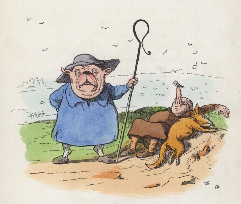 De luie herder door Charles Henry (after) Bennett