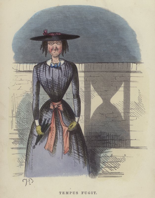 Tempus Fugit (gekleurde gravure) door Charles Henry Bennett