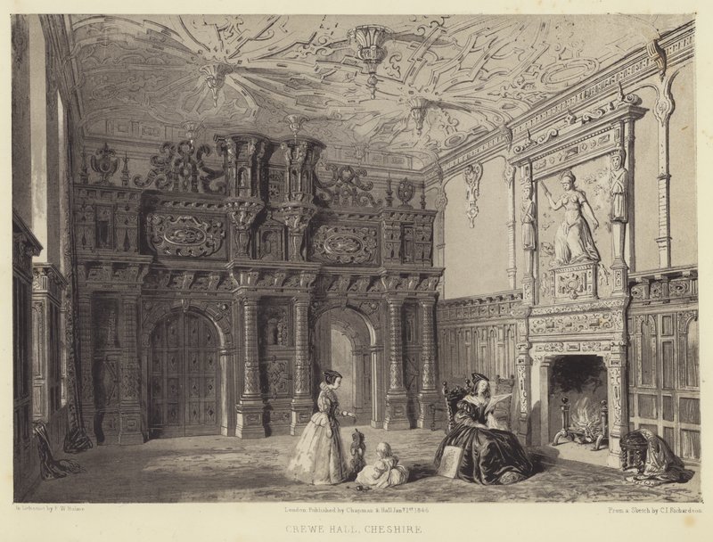 Crewe Hall, Cheshire door Charles James Richardson