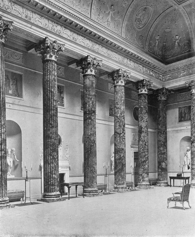 Kedleston Hall: De Marmeren Hal door Charles Latham