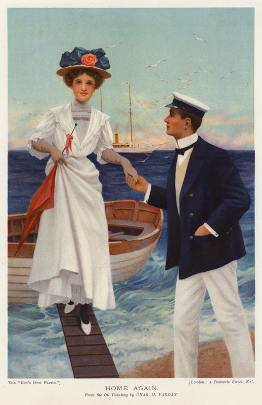 Weer thuis (kleurenlitho) door Charles Murray (after) Padday