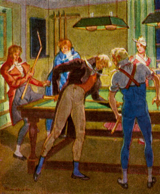 Biljartspel door Christophe (1856 1945)