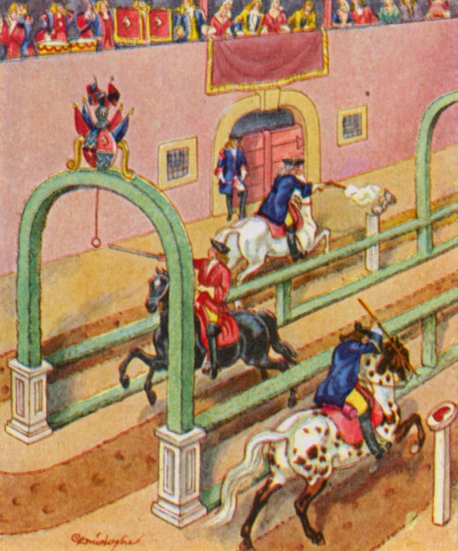 Ringelstechen / Ringrijden door Christophe (1856 1945)