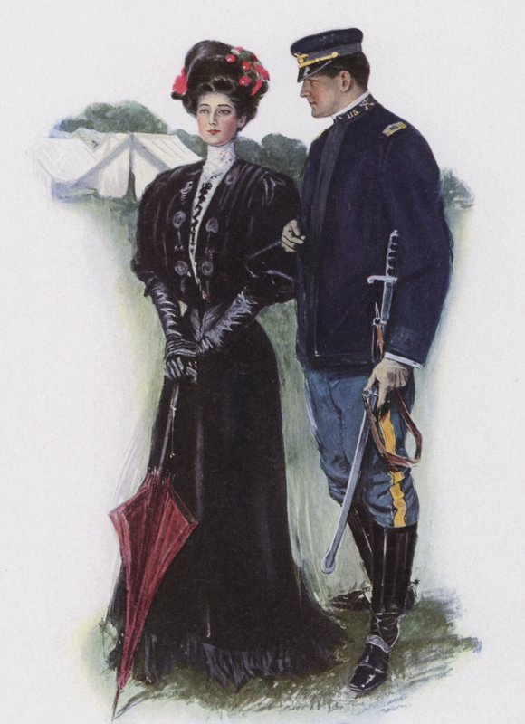 Dame en een soldaat door Clarence F. Underwood