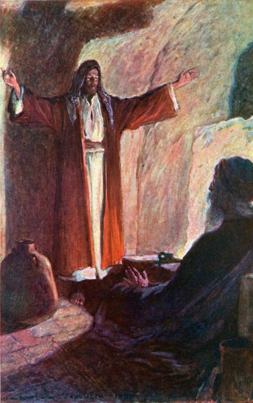 Jezus en Nicodemus door Corwin Knapp Linson