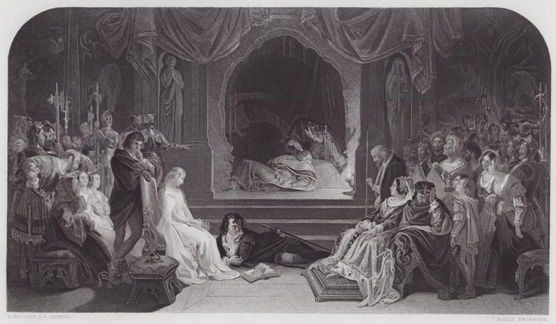 Hamlet door Daniel (after) Maclise