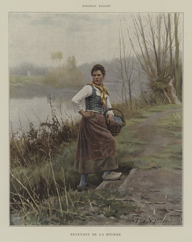 Terug van de Rivier door Daniel Ridgway Knight
