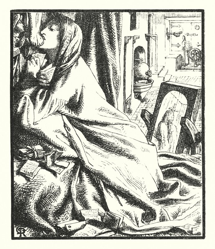 Mariana in het zuiden door Dante Gabriel (after) Rossetti