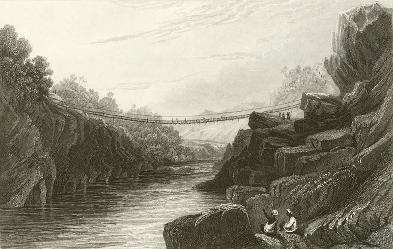 Grastouwbrug bij Teree, Gurwall door David Cox