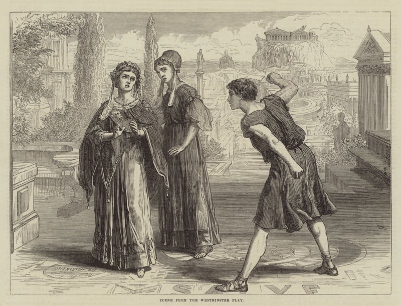 Scène uit het Westminster-spel door David Henry Friston