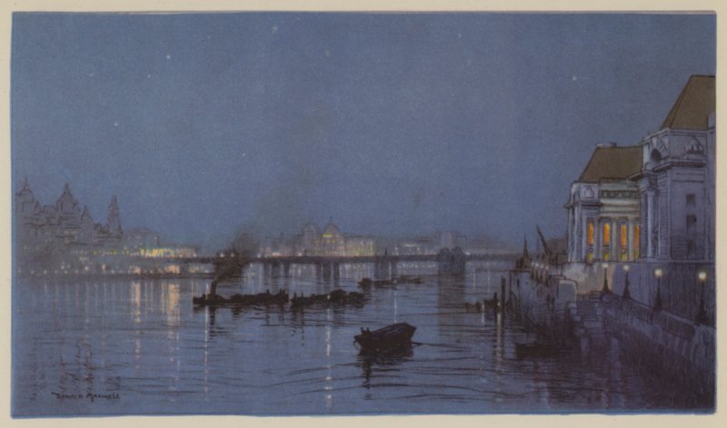 Een nocturne van Charing Cross door Donald Maxwell
