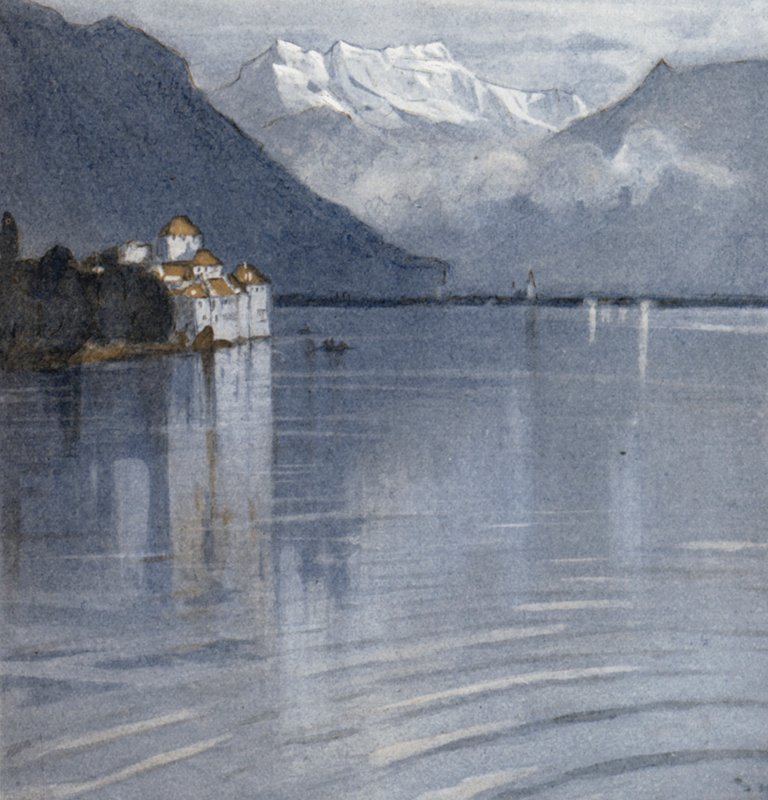 Chillon, uit Byrons Gedicht (kleur litho) door Donald (after) Maxwell