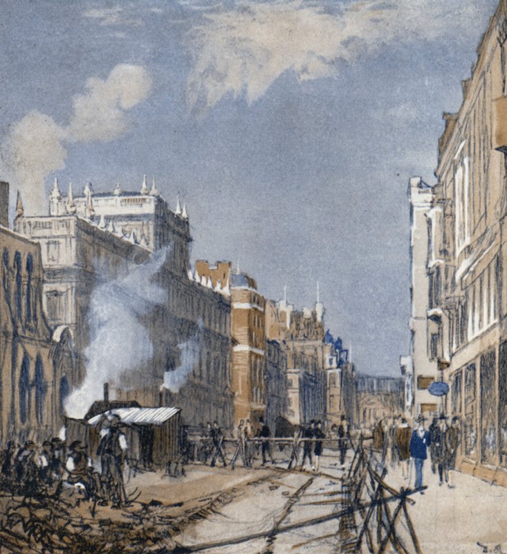 Piccadilly "Op" (kleur litho) door Donald (after) Maxwell