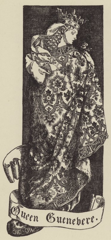 Koningin Guenevere (litho) door Dora Curtis