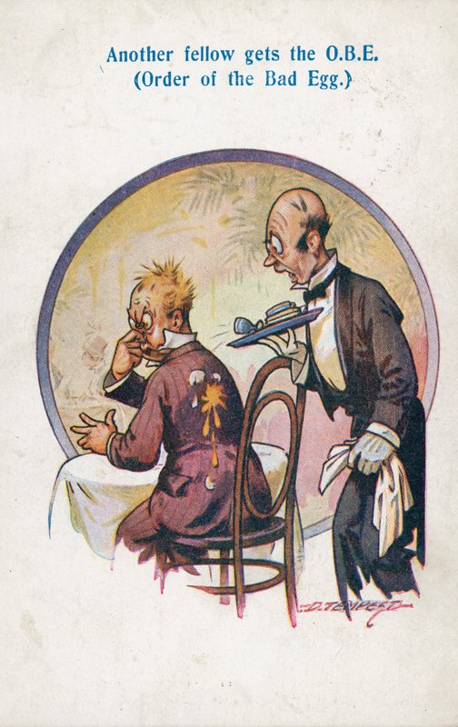 Geur van slecht ei (kleurenlitho) door Douglas Tempest