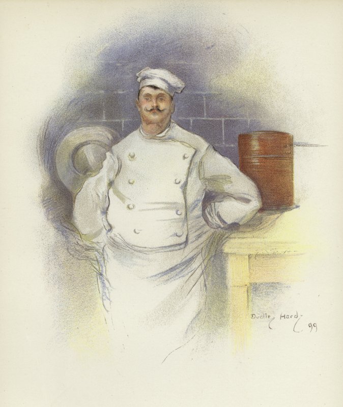 Hoofd Chef in het Savoy Hotel door Dudley Hardy