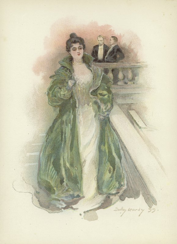 Dame uit de samenleving in het Savoy Hotel, Londen door Dudley Hardy
