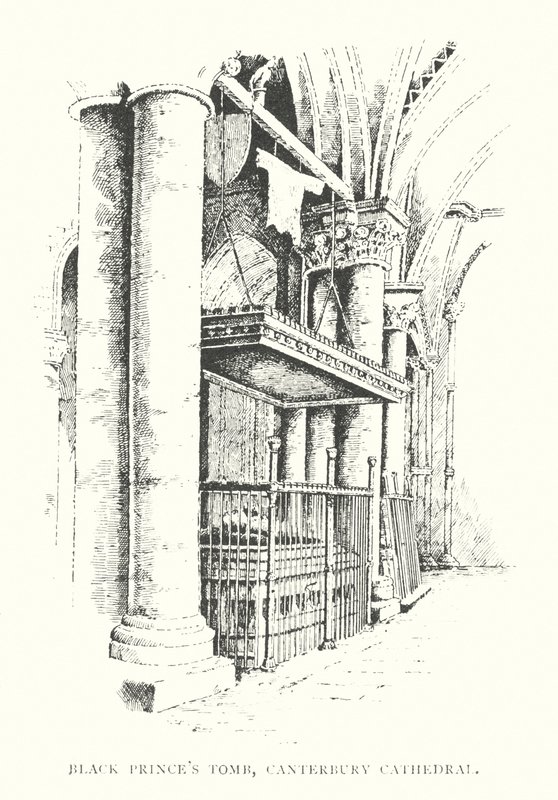 Graf van de Zwarte Prins, Canterbury Cathedral (litho) door Duncan Moul