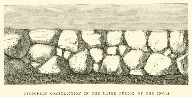 Cyclopische constructie in de latere periode van de Inca